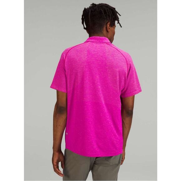 LULULEMON Metal Vent Tech Polo Seamless Lightweight Pink Clay Mens Sz XL - Picture 2 of 10